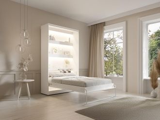 Vente-Unique Letto estraibile 120 x 200 cm Apertura verticale manuale Con LED Bianco - RAPILI