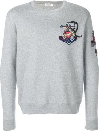 Valentino Garavani Sweater met borduurwerk - Grijs