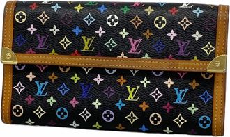 Louis Vuitton Noir Long Wallet (Tri-Fold) (Pre-Owned)