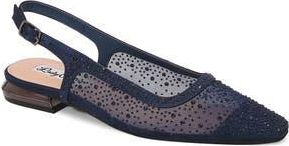 Lady Couture Kar Embellished Slingback Flat in Navy at Nordstrom Rack, Size 13