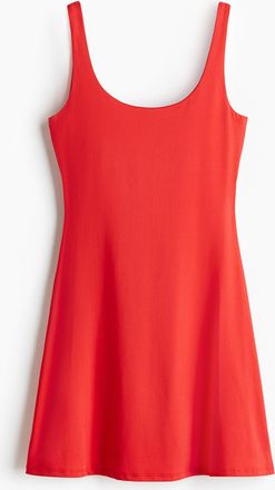 H&M &Auml;rmelloses Mikrofaserkleid - Knallrot