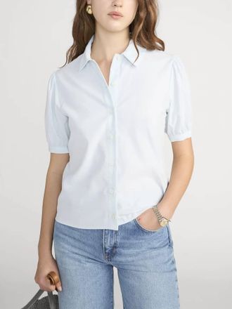 Frame Denim Cord Staple Blouse In Ice Blue