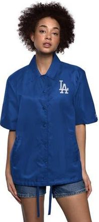 Starter Womens Starter Royal Los Angeles Dodgers High Post Short Sleeve Full-Snap Coaches Jacket at Nordstrom, Size X-Large