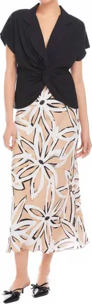 Fifteen Twenty Lilian Twist-Front Top In Black