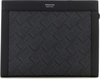 Ferragamo Printed Canvas Clutch