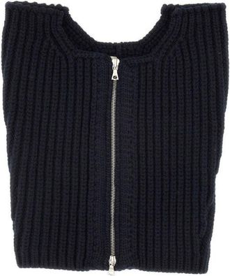 Dries Van Noten Wool Neck Warmer With Zipper-Uomo