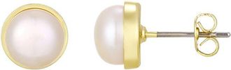 Adornia Adornia 14K Plated 8Mm Pearl Earrings