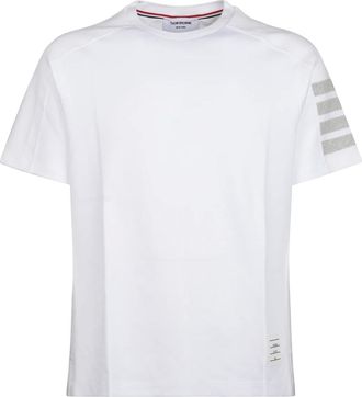 Thom Browne Tops, Heren, Wit, S, Katoen, Milano Cotton 4-Bar Tee