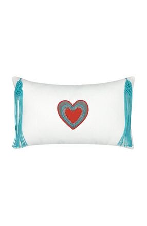 Elaine Smith Wild Heart Hand Appliqued & Embroidered Tassel Indoor & Outdoor Woven Accent Pillow in Multi at Nordstrom, Size 12X20
