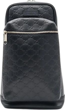 Gucci Pre-owned Leren Crossbody Tas - unisex - Vintage Schoudertas - Zwart - ONE Size - Leer - Vintage