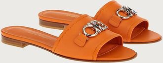 Ferragamo Gancini-Buckle Slide - Orange