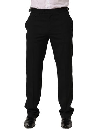 Dolce & Gabbana Tapered-Leg Wool Blend Trousers - Black