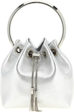 Jimmy Choo London Bon Bon Bucket Bag - Dames - Schoudertassen - Grijs - ONE Size - Leer - Tassen