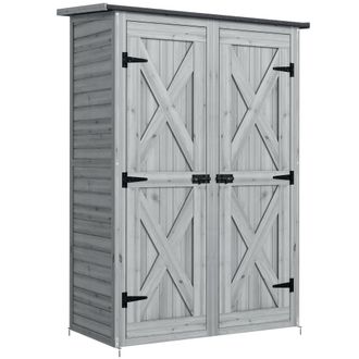 OUTSUNNY Armario de jard&iacute;n 115x53x156 cm gris