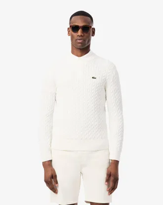 Lacoste Mens Jumper in Ivory Cotton - Size Medium