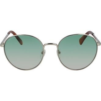 Longchamp 56mm Round Sunglasses in Gold/green at Nordstrom Rack