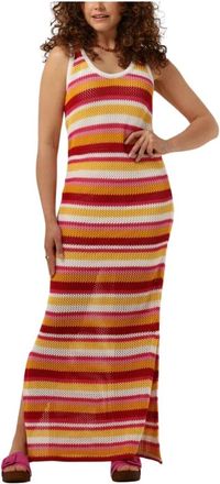 Colourful rebel Alizee Crochette Stripe Maxi Jurk - Dames - Maxi kleedjes - Veelkleurig - M - Kleedjes
