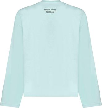 Holy Caftan Mens T-Shirt Jersey Long-Sleeved Printed Mint Green Cotton T-Shirts And Polos