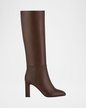 Aquazzura 85mm Sellier Block-Heel Knee-High Boots