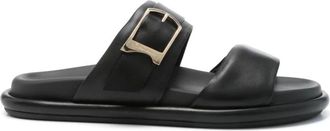 Santoni Schoenen, Dames, Zwart, 39 EU, Leer, Leren Sandalen