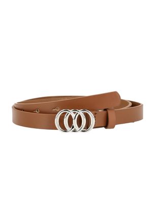 Faina riem Dames Bruin Zilver