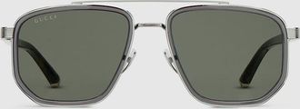 Gucci Navigator Frame Sunglasses, Silver