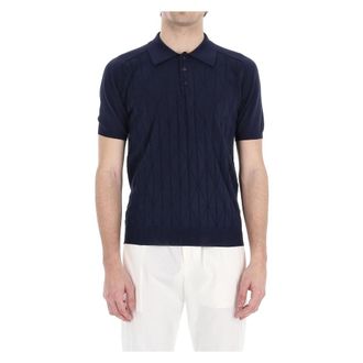 Roberto Collina Rombi Polo - Heren - Polos - Blauw - L - Katoen - Tops