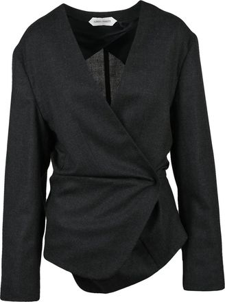 Alberta Ferretti Grey Virgin Wool Asymmetric Jacket
