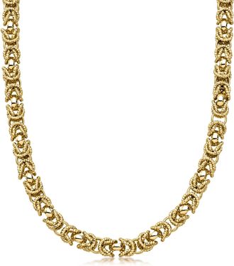 Ross-Simons Italian 8mm 14kt Yellow Gold-Plated Byzantine Necklace