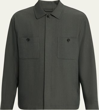 Loro Piana Mens Alfred Linen and Mohair Overshirt