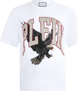 Philipp Plein Washed Round Neck T-Shirt Plein Eagle