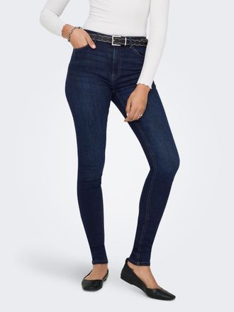 Only Skinny-fit-Jeans ONLY ONLPAOLA HW SK DNM AZGZ878, Damen, Gr. XS (34), L&auml;nge 32, blau (dunkelblau denim), Denim/Jeans, Obermaterial: 98% Baumwolle, 2% 