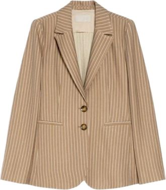 iBlues Ibluerbanfresco Blazer - Dames - Blazers - Bruin - M - Katoen - Jassen