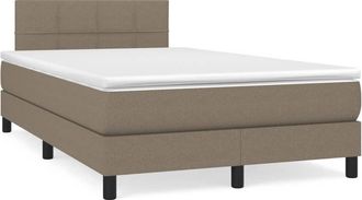 vidaXL Cama Box Spring Con Colch&oacute;n Tela Gris Taupe 120x190 Cm Vidaxl