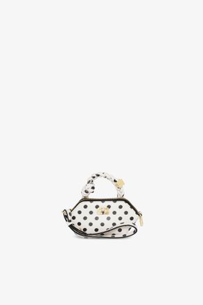 Ganni White Polka-Dot Nano Bou Bag