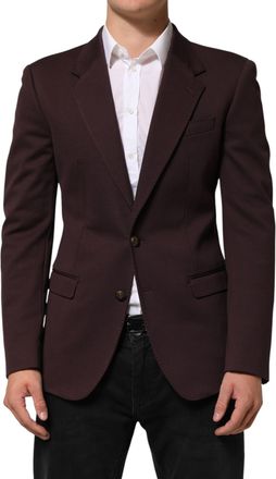 Dolce & Gabbana Maroon Cotton 2 Buttons Suit Jacket Mens Blazer
