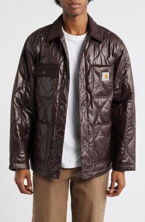 Carhartt Work in Progress Oscar Quilted Chore Liner Coat in Palisander at Nordstrom, Size Medium