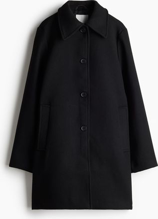 H&M Knielanger Mantel - Schwarz
