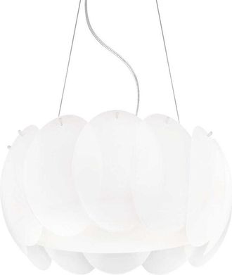 Ideal Lux Ovalino - L&aacute;mpara Colgante De Techo Peque&ntilde;a De 5 Luces Blanca, E27 - Ideal Lux