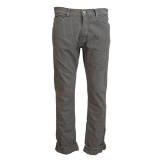 Acht Straight Jeans, male, Gray, Size: M Regular Denim Straight Fit Folded Hem Jeans