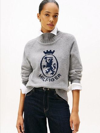 Tommy Hilfiger TH Crest Wool Mock Neck Jumper