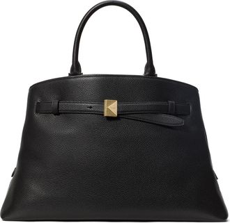 Kate Spade New York large deco pebble leather satchel in Black at Nordstrom