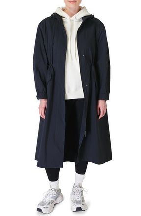 Sweaty Betty Motion Longline Recycled Polyester Trench Coat in French Nav at Nordstrom, Size X-Small Regular