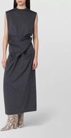 Jil Sander wool draped maxi dress