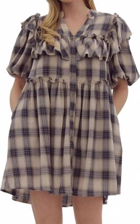Entro Hollis Mini Dress In Plaid