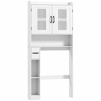 HOMCOM Mueble sobre inodoro 80x19.5x170 cm blanco