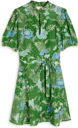 Hannah Art Wear Gaia Printed Silk Mini Dress - Green - 3 (UK16-UK18)