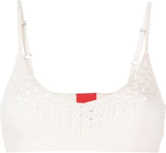 Cashmere in Love Anse crochet-knit bralette - women - Cotton/Cashmere - M - White
