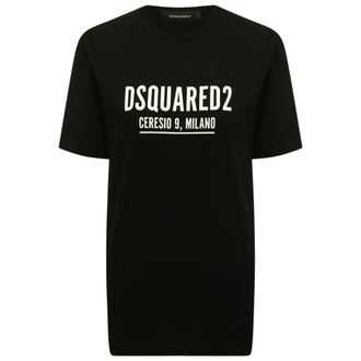 Dsquared2 Womens Ceresio 9 Milano Logo Black T-shirt Cotton - Size X-Small