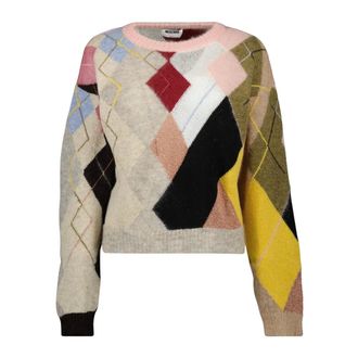 Moschino Round-neck Knitwear, female, Multicolor, Size: M Mohair Sweater
